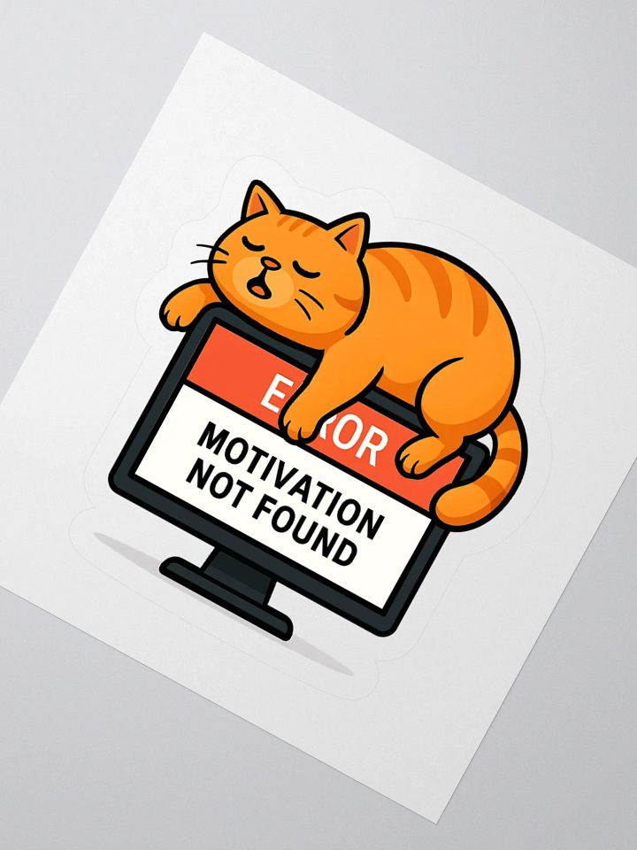Motivation Not Found Cat Kiss Cut Stickers product image (4)