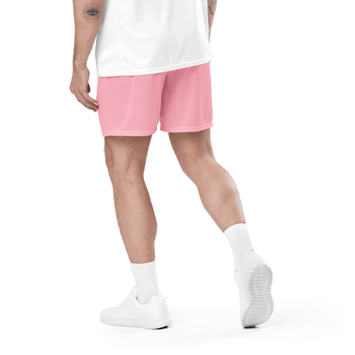 Plain Color Pink Mesh Shorts product image (2)
