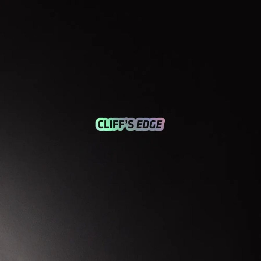Cliff's Edge Holographic Laptop Sticker. product image (2)