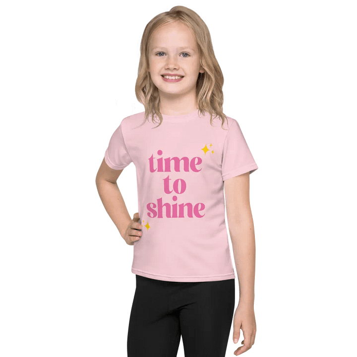 Rectial 2025 Kids T-Shirt | Time to Shine | Light Pink with Pink Text product image (1)