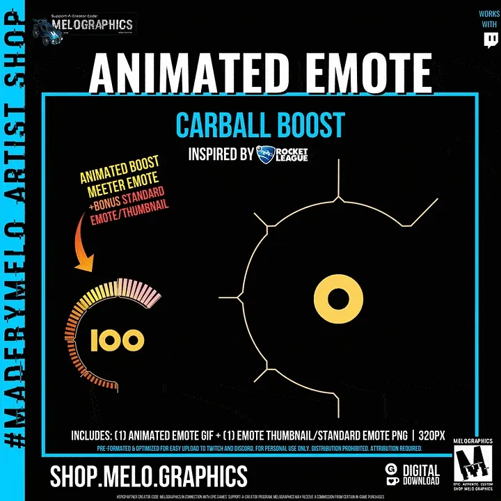 Carball Boost - Animated Twitch Emote | #MadeByMELO product image (1)