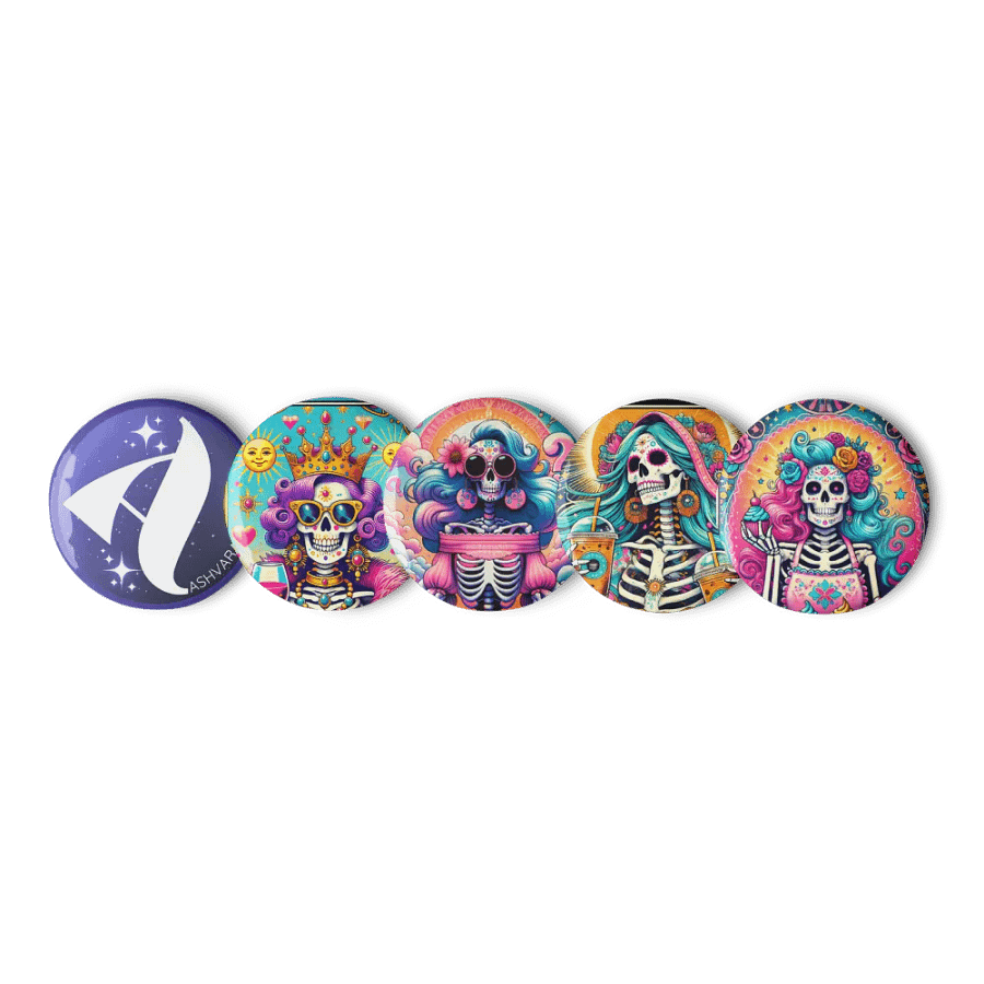 Day of the Dead Pin Buttons Set product image (1)