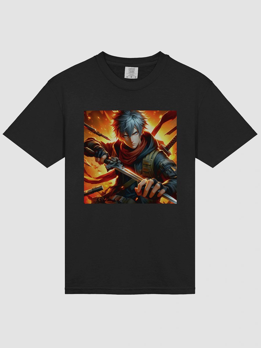 Fiery Warrior Anime-Style T-Shirt product image (3)