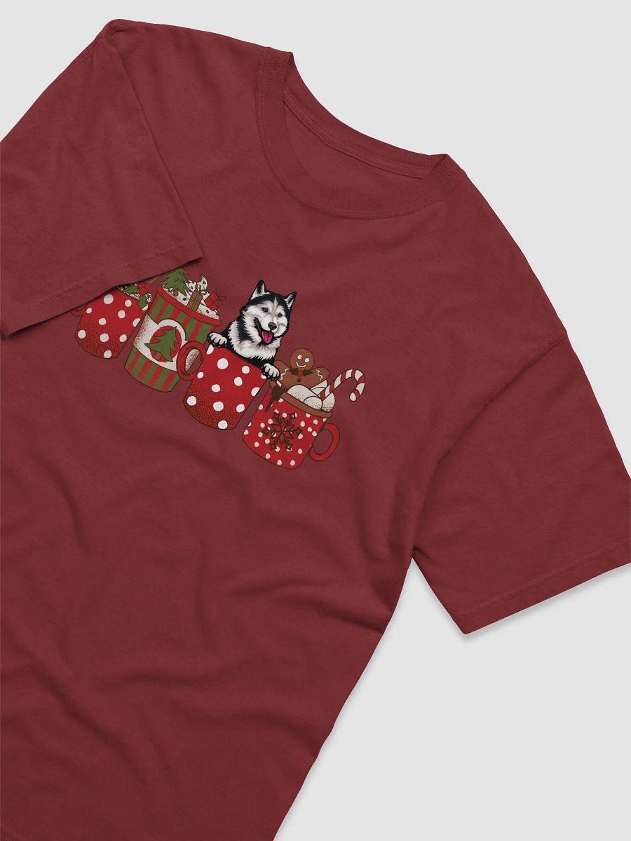 Cute Siberian Husky in a Christmas Cup T-Shirt | Funny Christmas Pup in a Cup product image (6)
