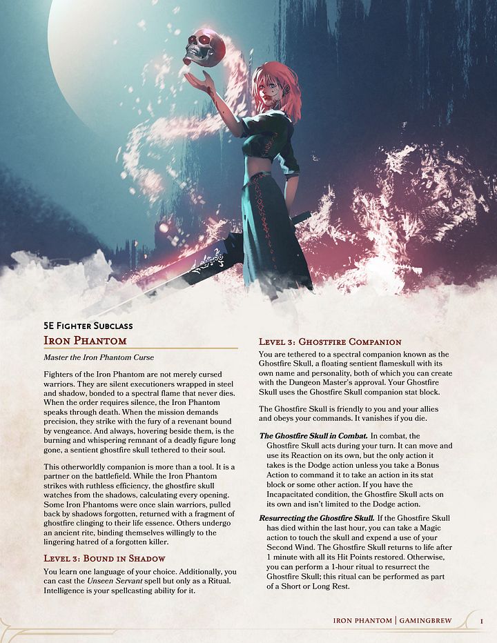 Iron Phantom | 5E 24 & 14 Fighter Subclass product image (2)