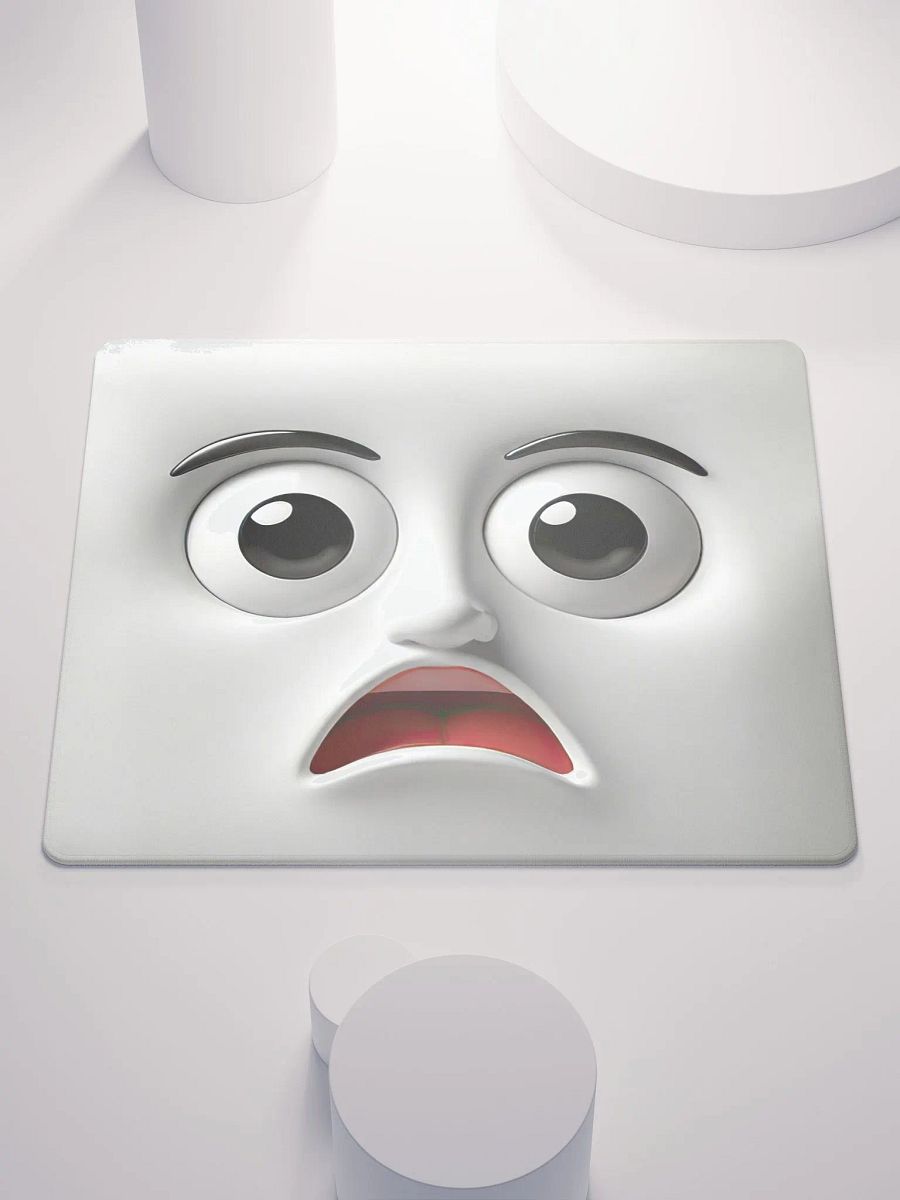 Surprised Cartoon Face Gaming Mouse Pad: Level Up Your Gaming Experience! product image (1)