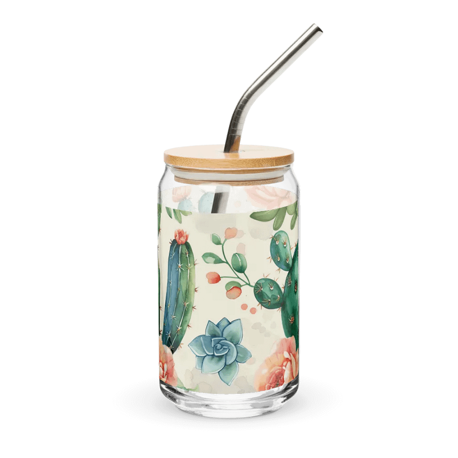 Succulent Serenity Glass Can Sipper product image (4)
