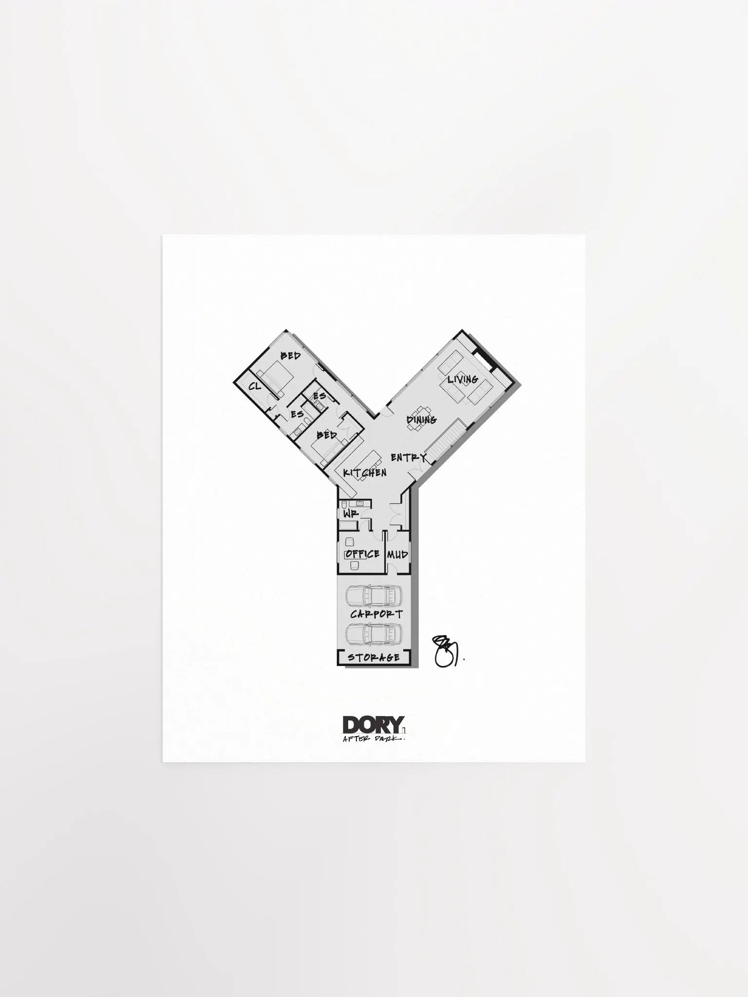 Alphabet Floor Plan Poster - Y product image (1)