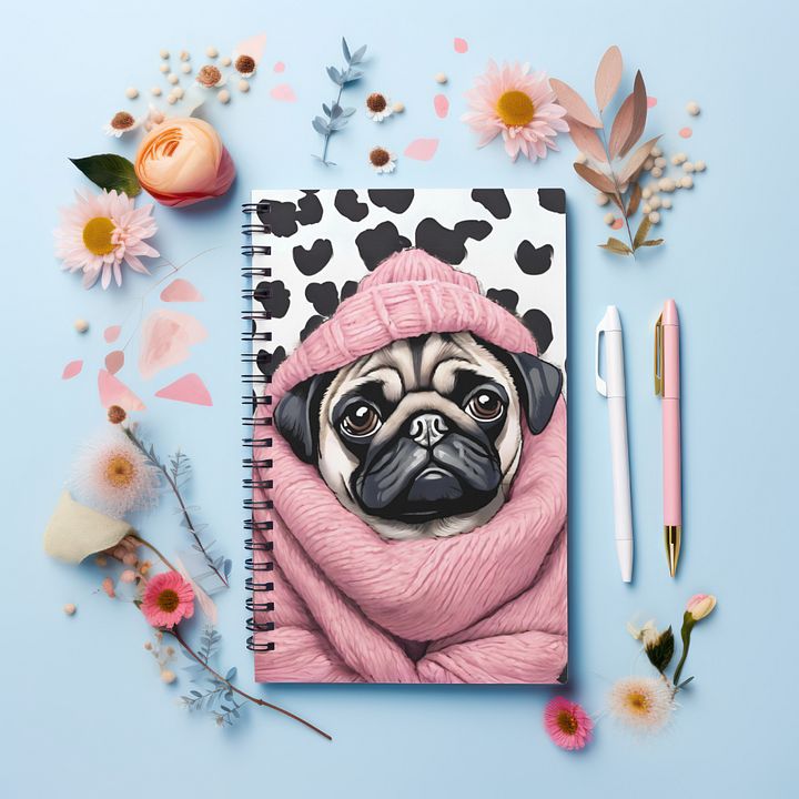 Dotted Pug Spiral Notebook product image (2)