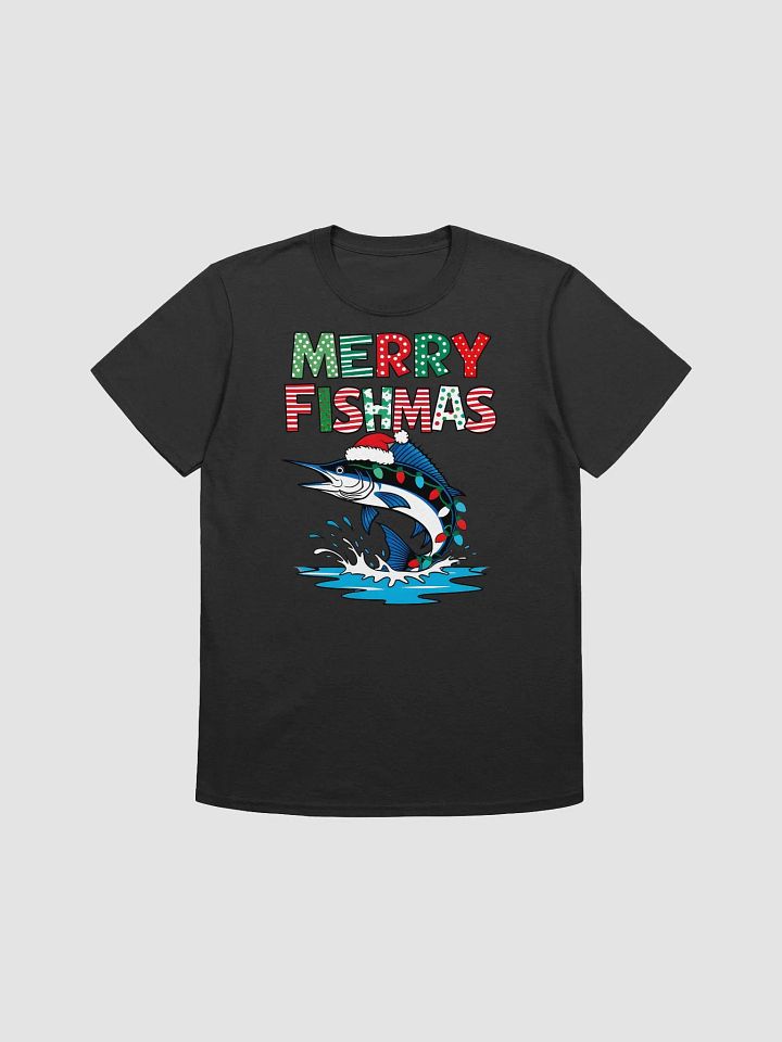 Merry Fishmas Marlin Fishing Tee with Christmas Lights shirt product image (6)