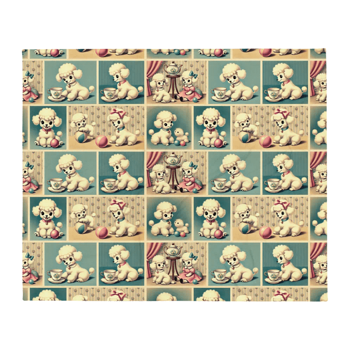 Retro Poodle Puppy Throw Blanket - Vintage-Style product image (2)