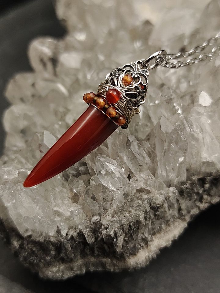 Wrapped Talisman - Carnelian Spike product image (1)