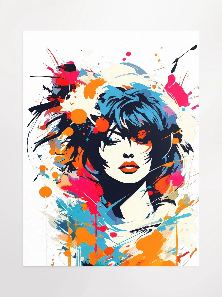 Abstract Woman v13 - Vintage Style Poster - Rock Girl - Medium Size 18x24 Inches product image (1)