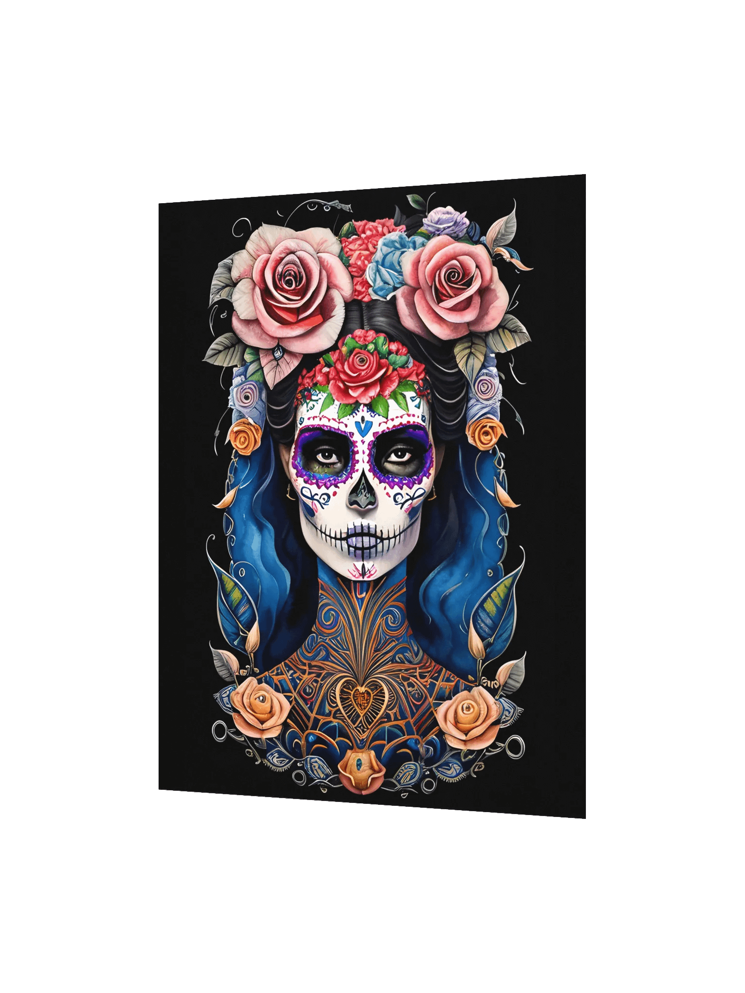 Sugar Skull Art -Woman in Gorgeous Skull Makeup Poster product image (8)