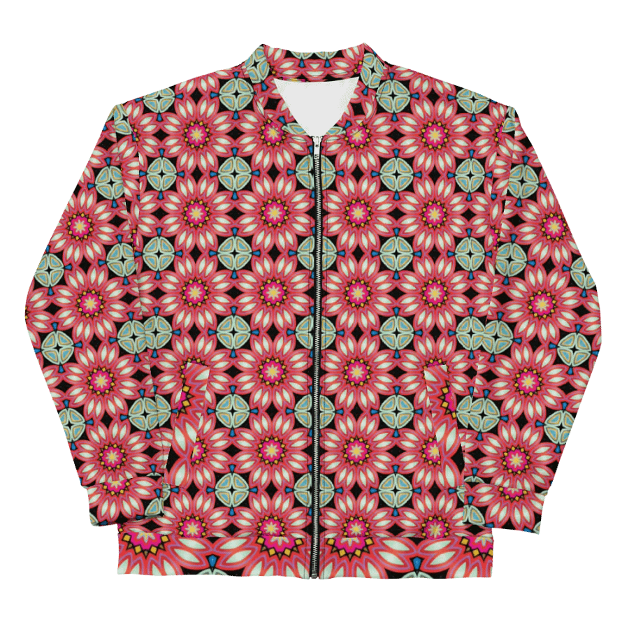 Fractal Batik Maroon Bomber Jacket product image (5)