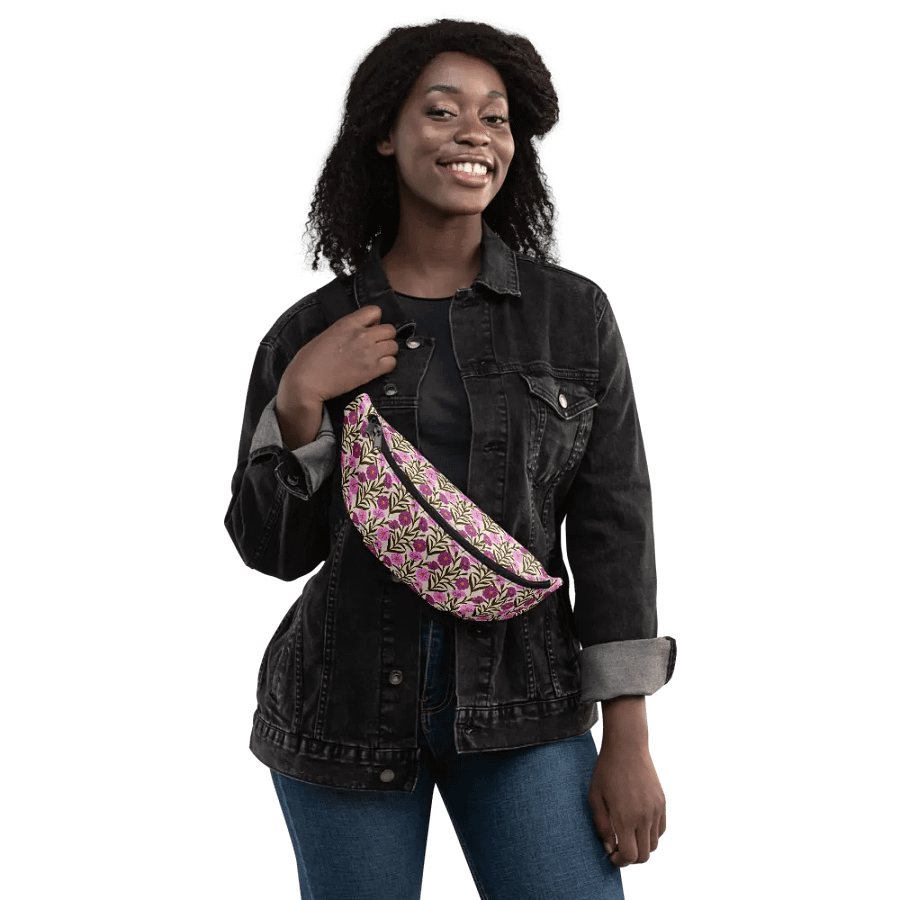 Corncockle Bouquet - Pink and Forest Green - Fanny Pack product image (7)