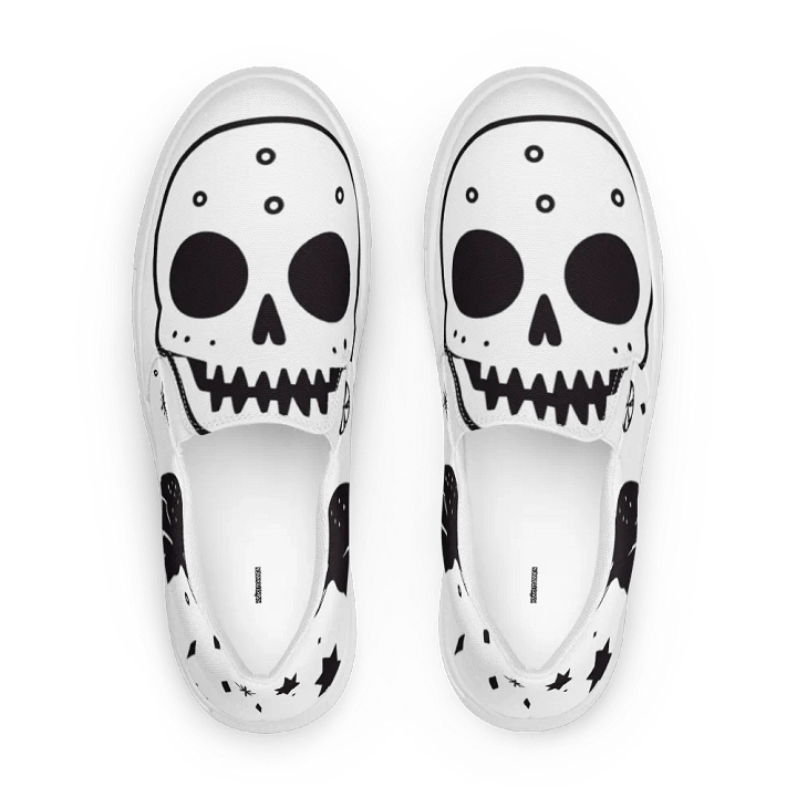 Men's Slip-On Canvas Shoes with Large Skull Design 💀 product image (1)