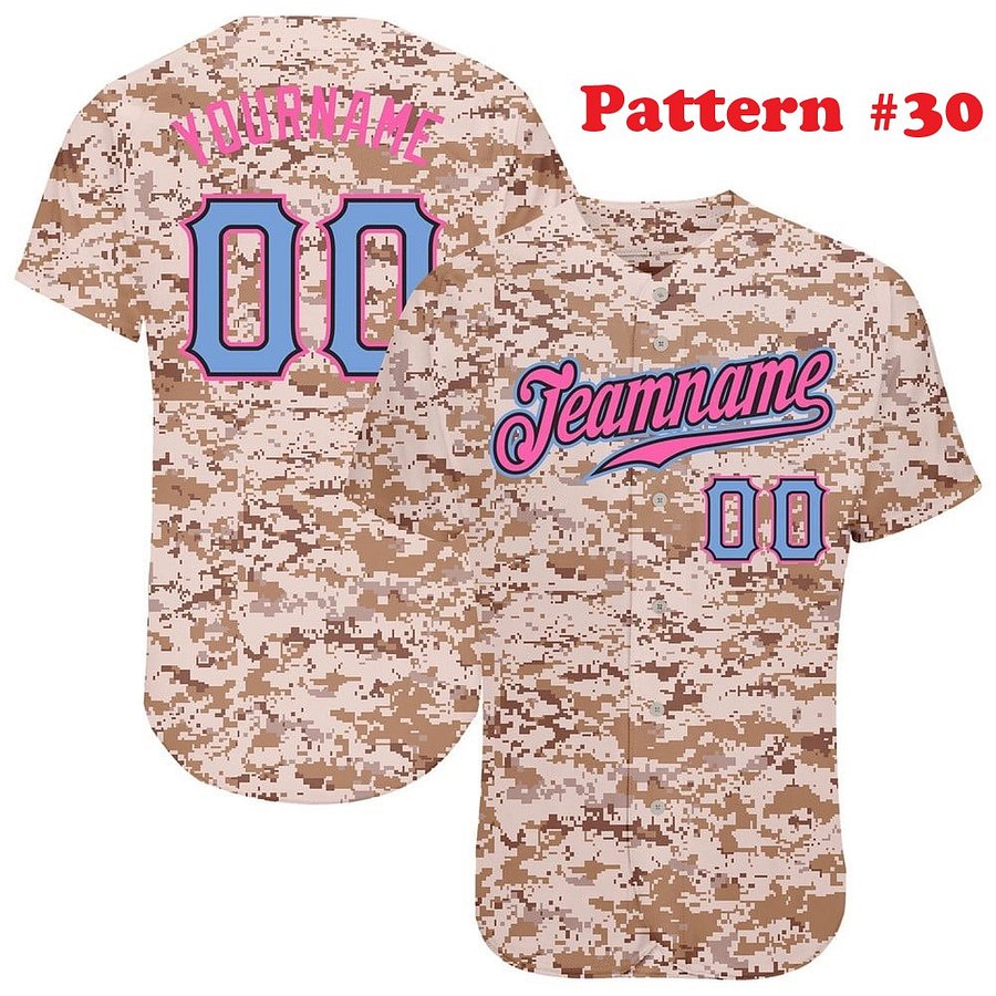 Authentic Baseball Jersey, Custom Baseball Jersey, Personalized Sport Jersey, Army Multi Colorful and Pattrens product image (190)