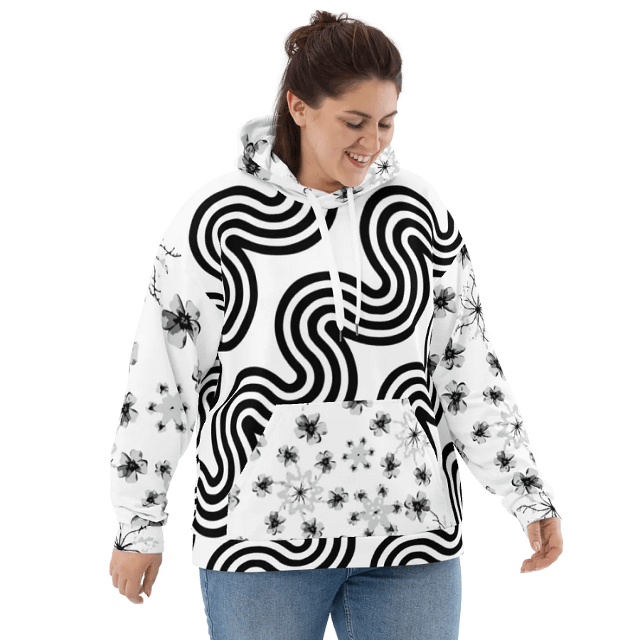 Monochrome Wave Unisex Hoodie product image (8)