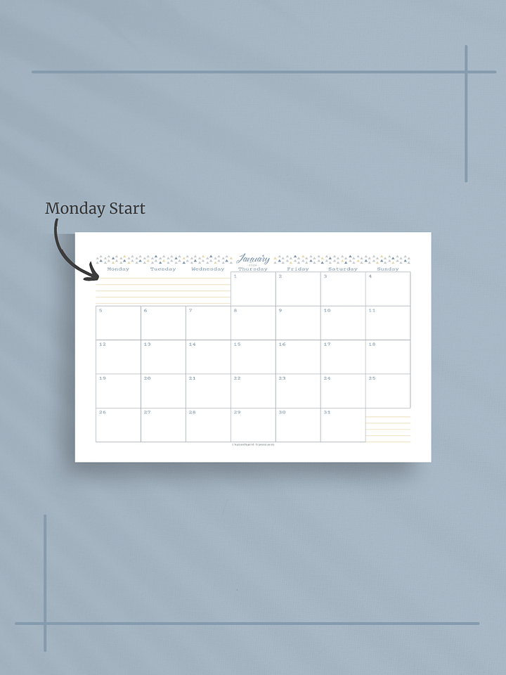 Coastal Dreams 2026 Calendar - Single Page per Month, Monday Start, Half Letter Size product image (2)