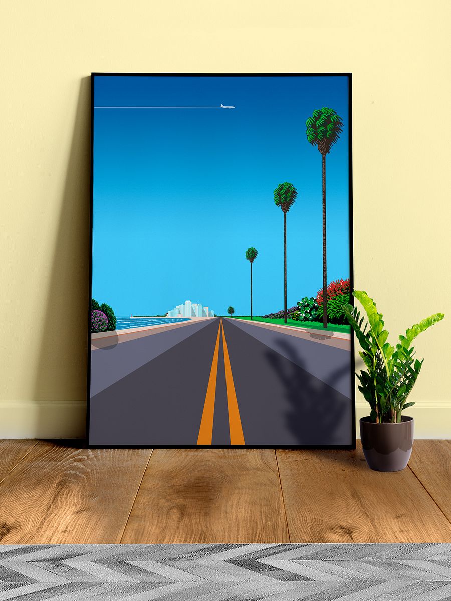 Florida, Miami, USA — City Pop art, retrowave/vaporwave poster, 80s, aesthetic poster, Hiroshi Nagai inspired art, minimalist poster product image (3)