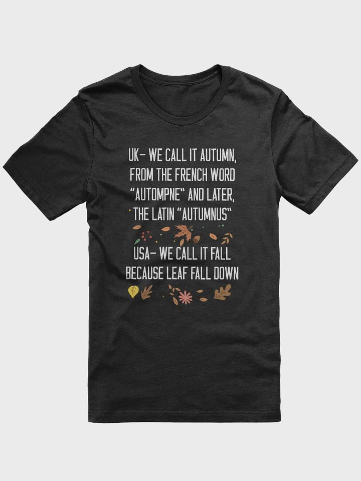 🍁 UK vs USA Autumn Humor T-Shirt | Funny Fall Word Origins Shirt | Quirky Autumn Season Tee product image (7)