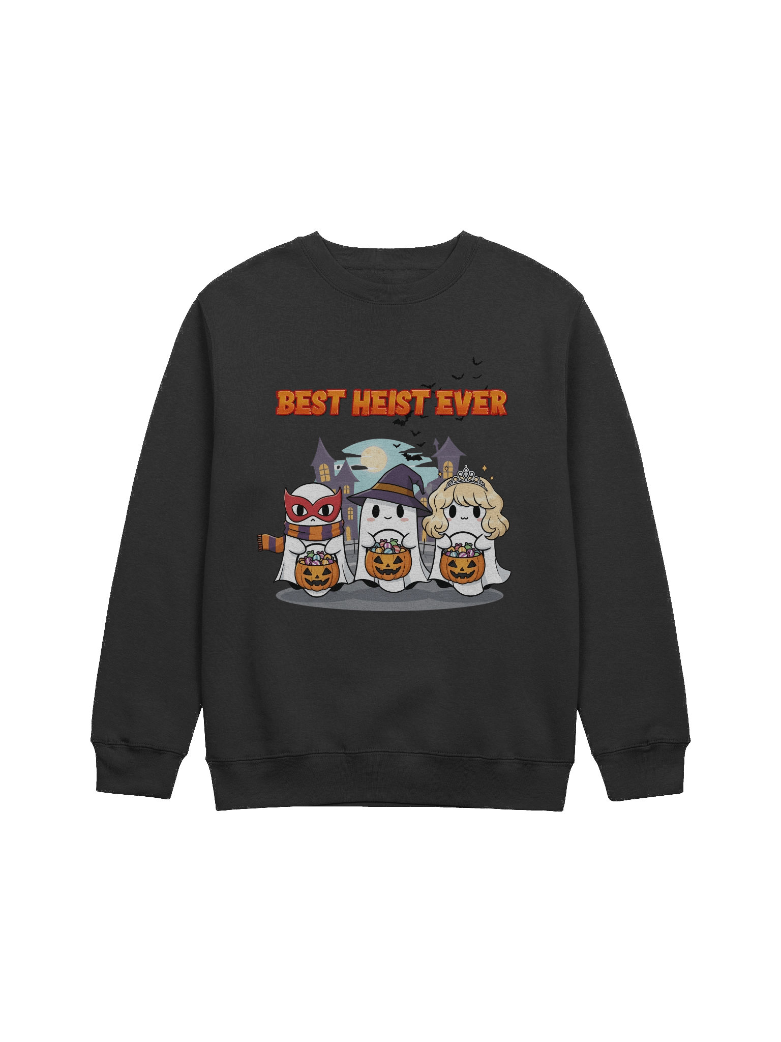 Best Heist Ever Halloween Sweatshirt For Women – Cute Funny Ghosts Trick-or-Treat Sweater, Cozy Spooky Season Pullover For Women product image (2)