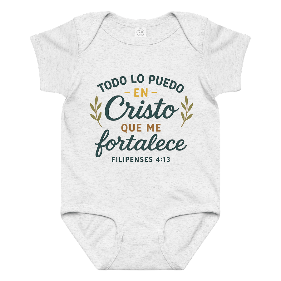 Spanish Christian Baby Onesie – “Todo lo puedo en Cristo” – Faith Outfit product image (1)