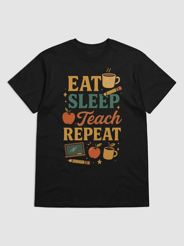 Eat Sleep Teach Repeat – Funny Retro Teacher T-Shirt product image (1)