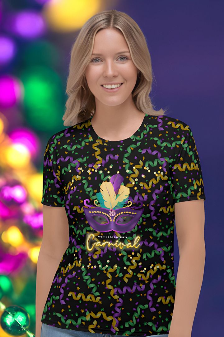 Mardi Gra All Over Print T-shirt product image (1)