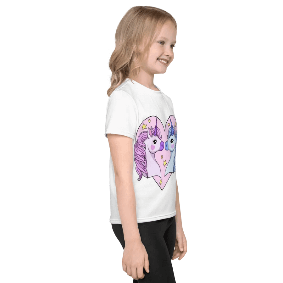 Kids Crew Neck T-Shirt Lovely Unicorns product image (4)