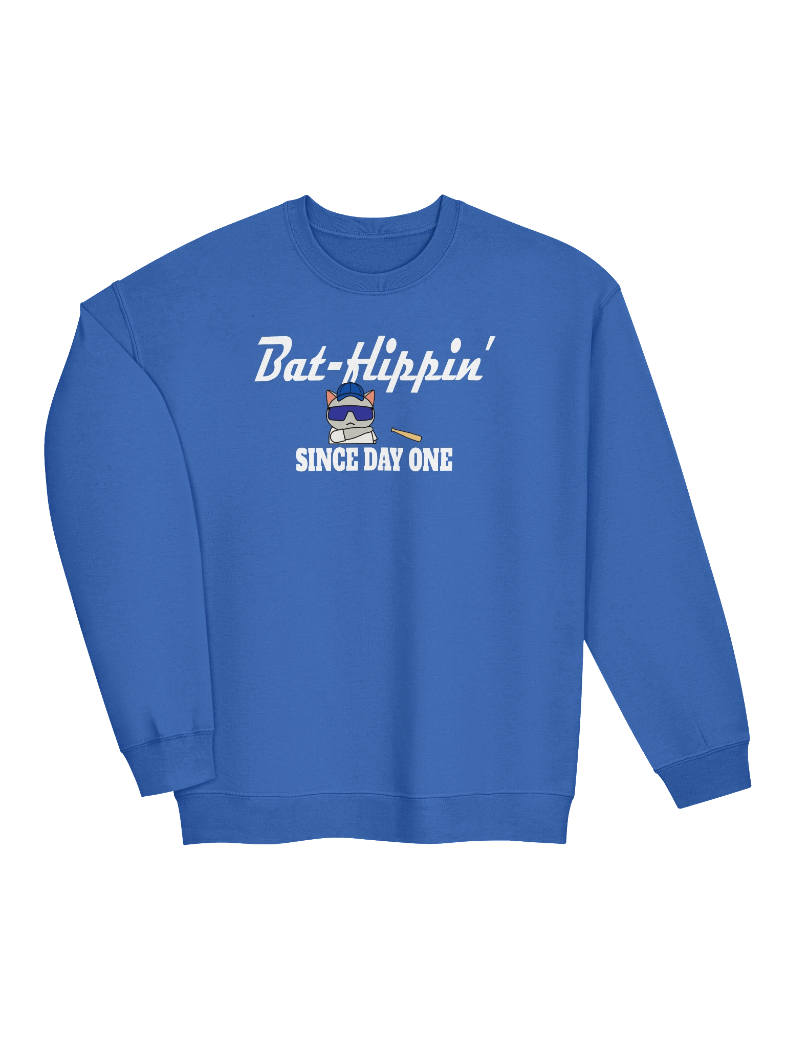 Baseball Cat (Bat-flippin' Since Day One) - Unisex Adult Midweight Crewneck Sweatshirt product image (3)