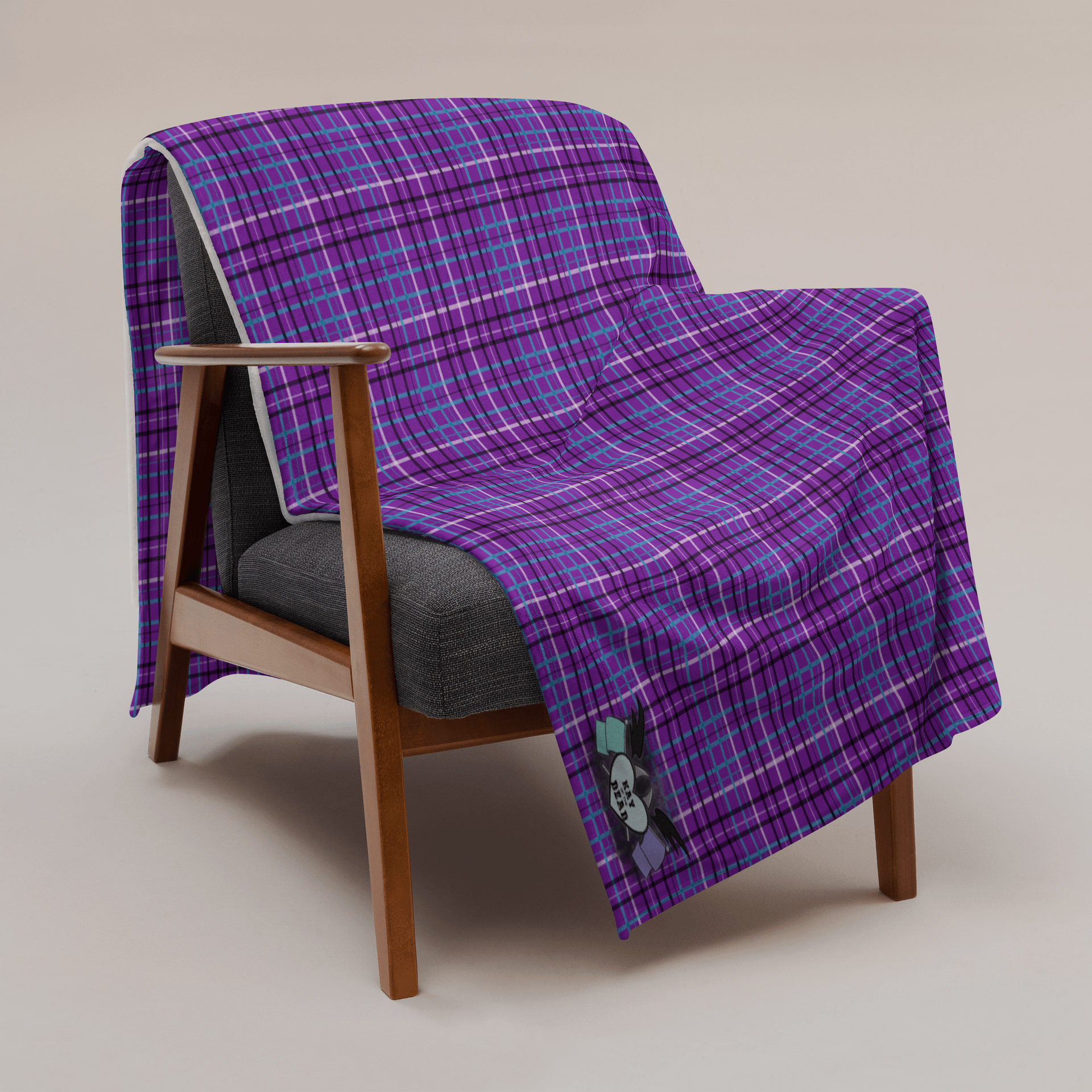Purple Plaid Throw Blanket product image (2)