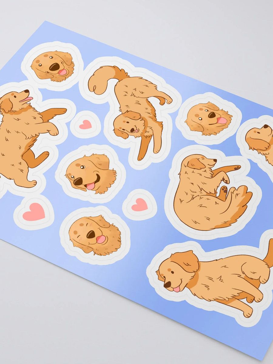 Cute golden retriever dog stickers pack product image (3)