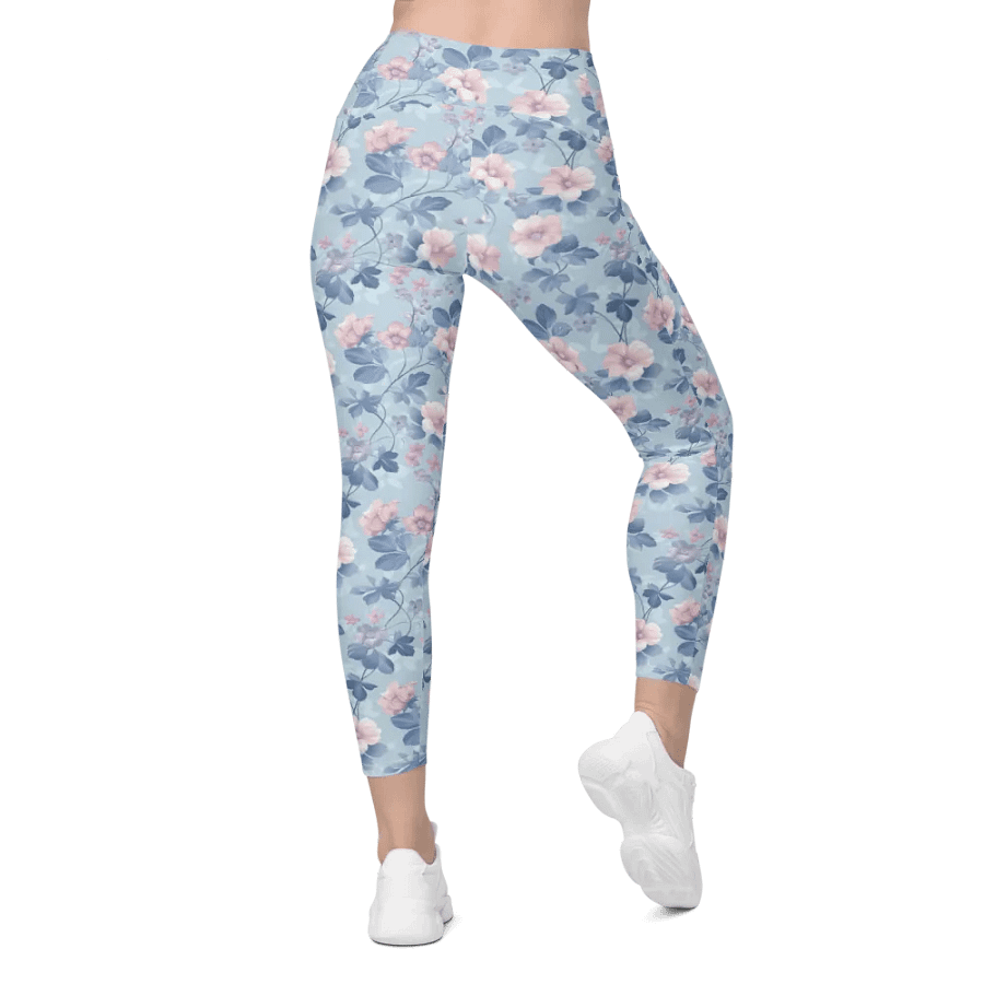 Serene Blue Blossoms Leggings product image (5)
