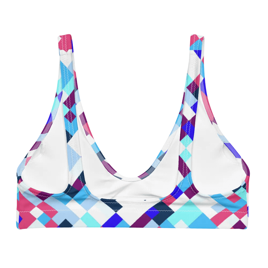 Colorful Mosaic Pattern Design Padded Bikini Top - v1 product image (1)