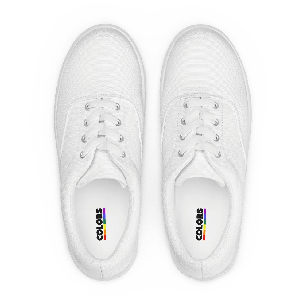 Men's White Lace-Up Canvas Shoes product image (2)