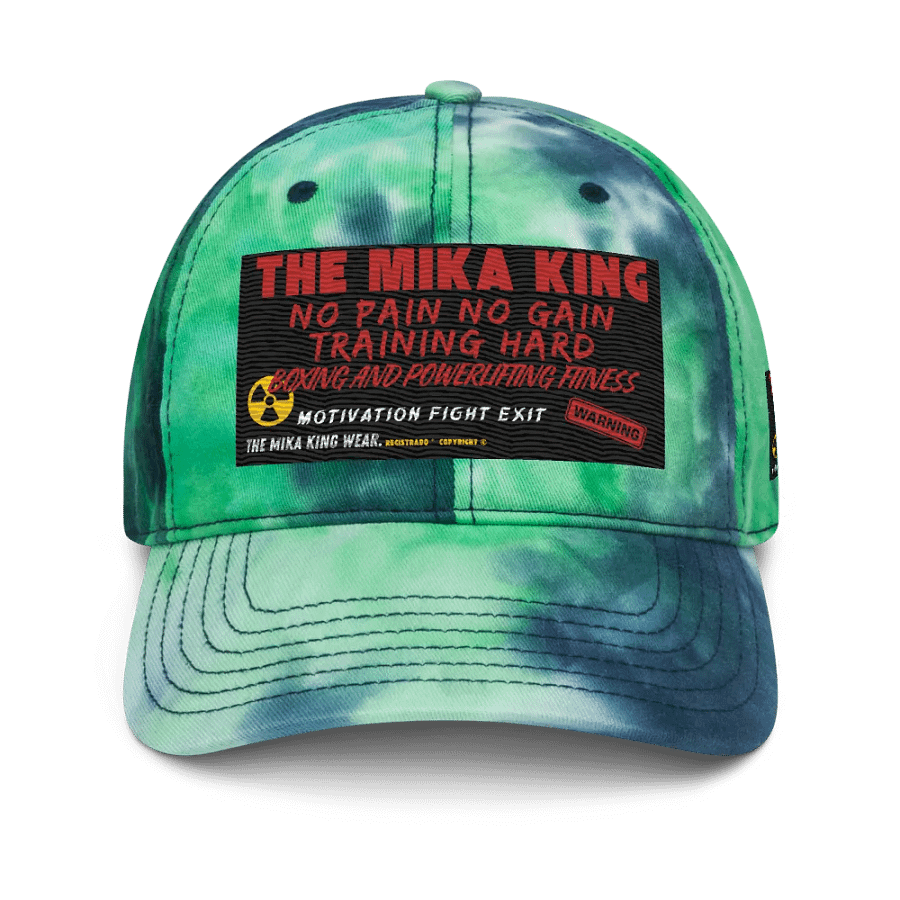 Gorra deportiva teñida con efecto tie-dye The Mika King Wear Fitness No pain no gain training hard edition. product image (1)
