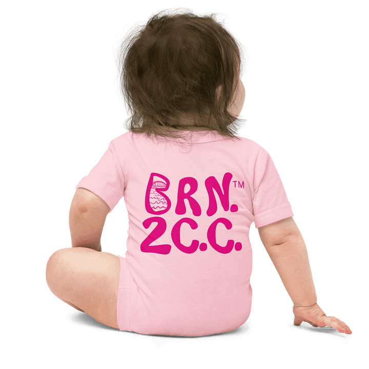 BOURNE to Cape Cod™ | Baby One-Piece with Snaps | BRN.2C.C.™ Logo Back | Ultra-Soft Cotton Bodysuit for Coastal Cuties | Vibrant Pink Logos product image (10)