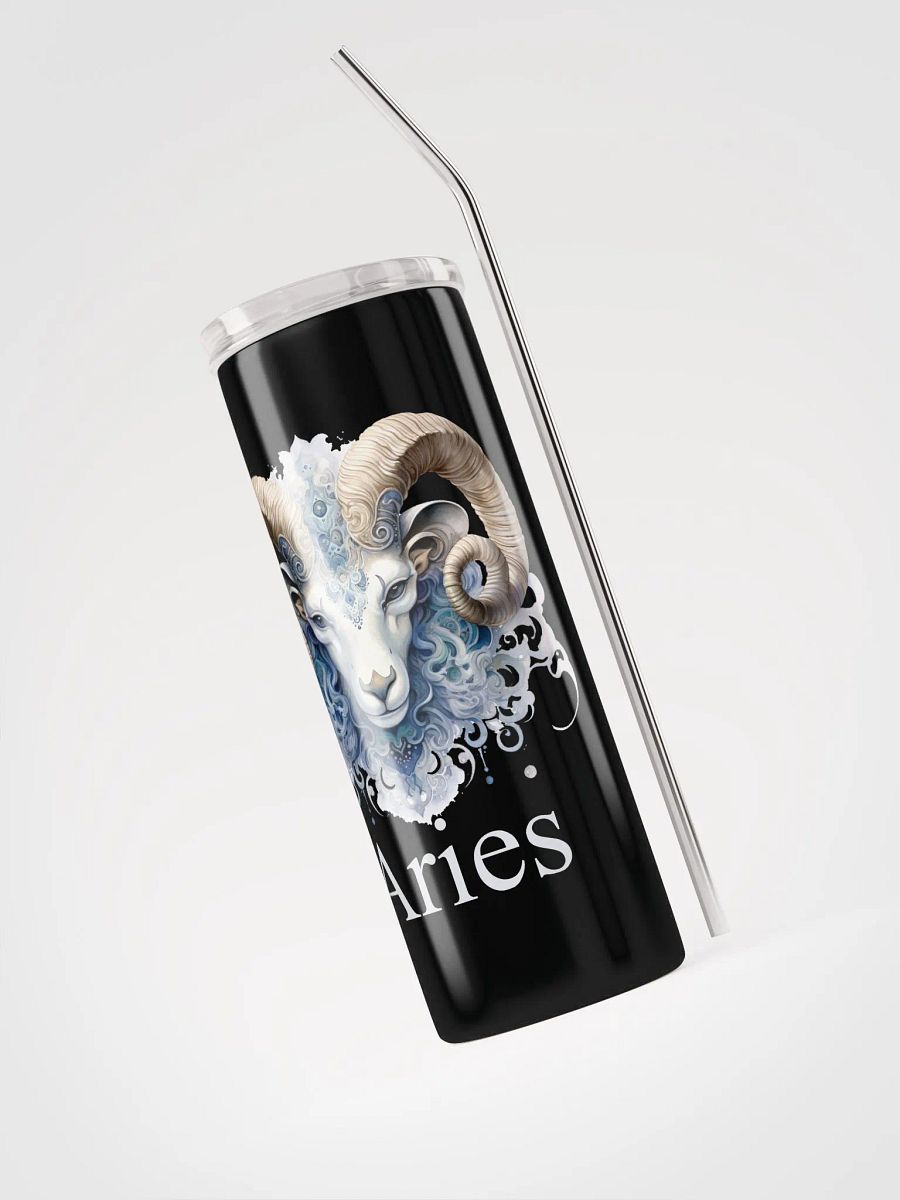 Astrology Delight: Aries Illustrated Zodiac Stainless Steel Tumbler - Reusable, Stylish, and Eco-Friendly! ♈ product image (3)