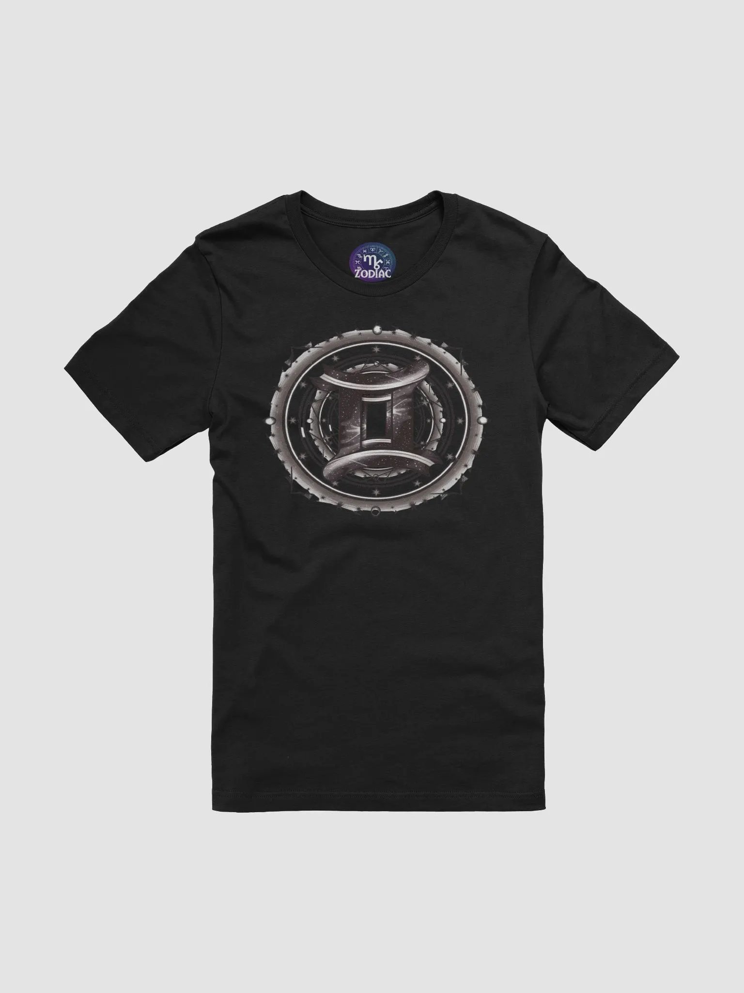 Unisex Gemini Zodiac T-Shirt - Futuristic Metallic Symbol, Cosmic Design, Astrology Gift product image (3)