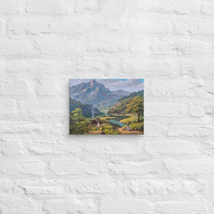 Canvas Print - Overlooking Village with a Church Painting by JMLisondra product image (17)