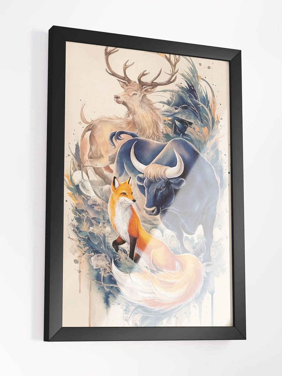 Framed Flight Of Fancy Daydream Vixen Bull And Stag Art Print product image (7)