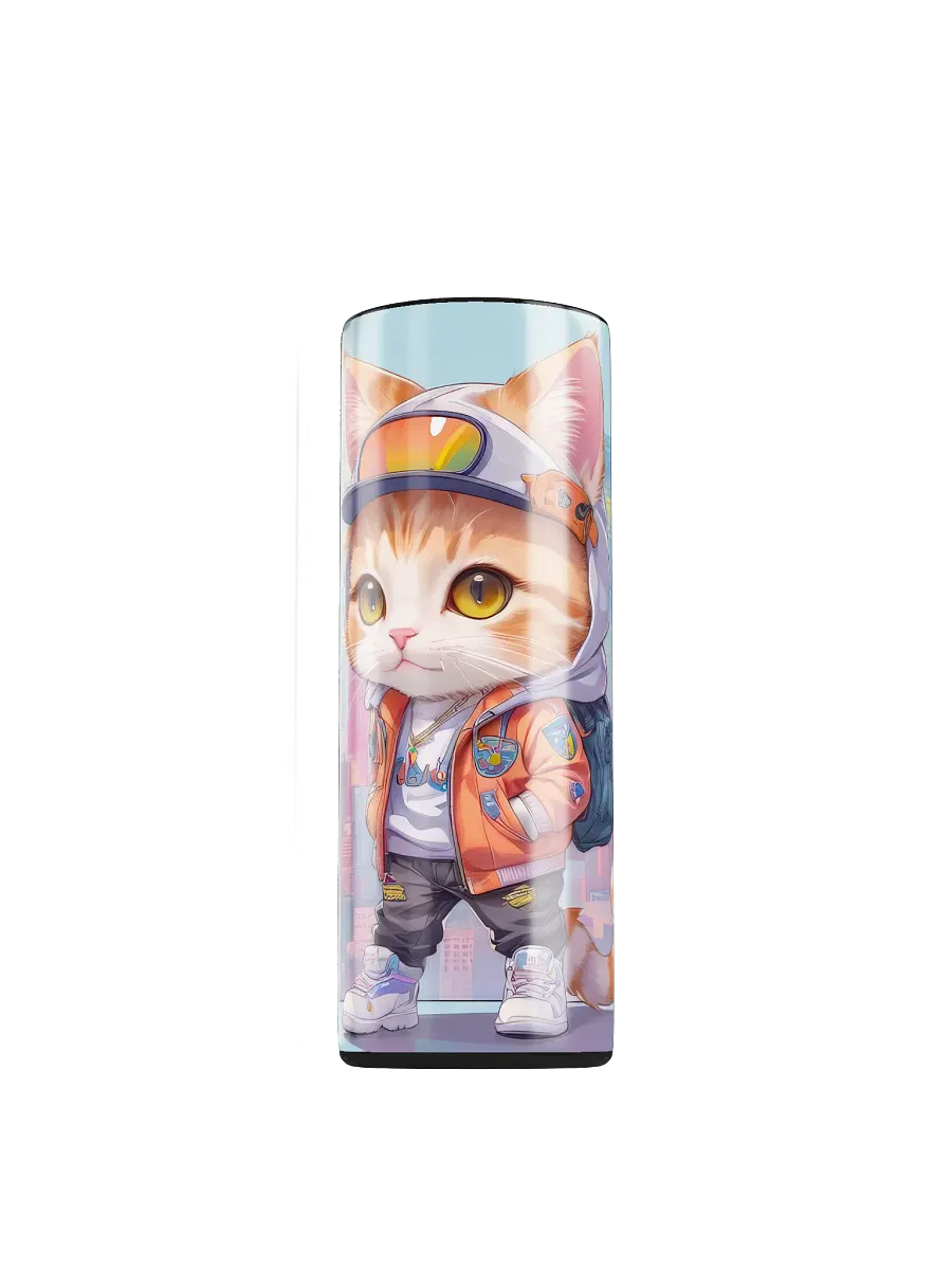 Cute City Kitty Cat 20 oz Skinny Stainless Steel Tumbler - v2 product image (1)