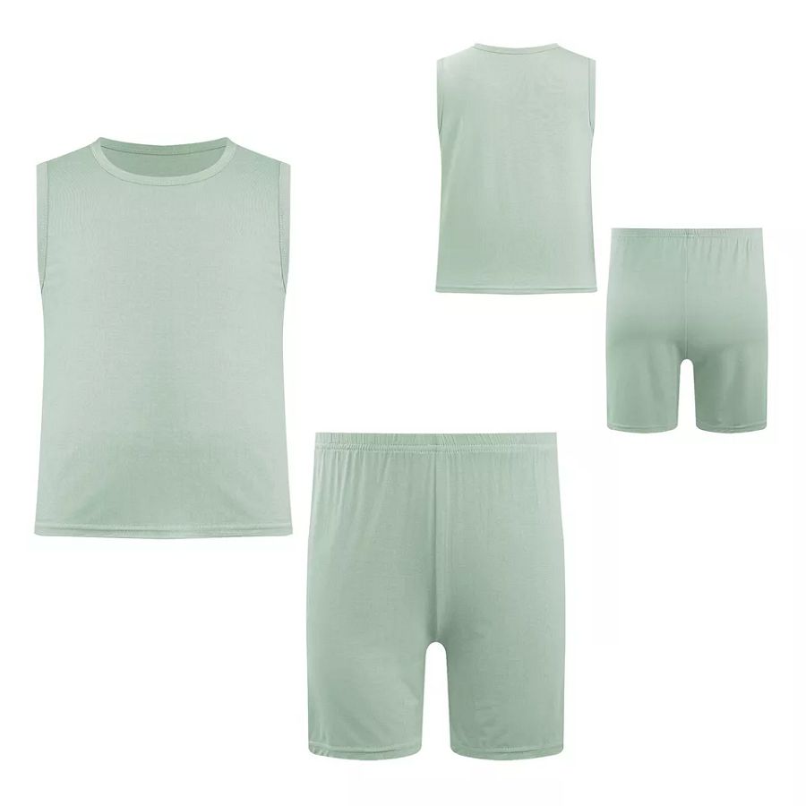 Kids Boys Set Sleeveless Suit Loungewear Outfit Tracksuit Costume Sports Gym product image (8)