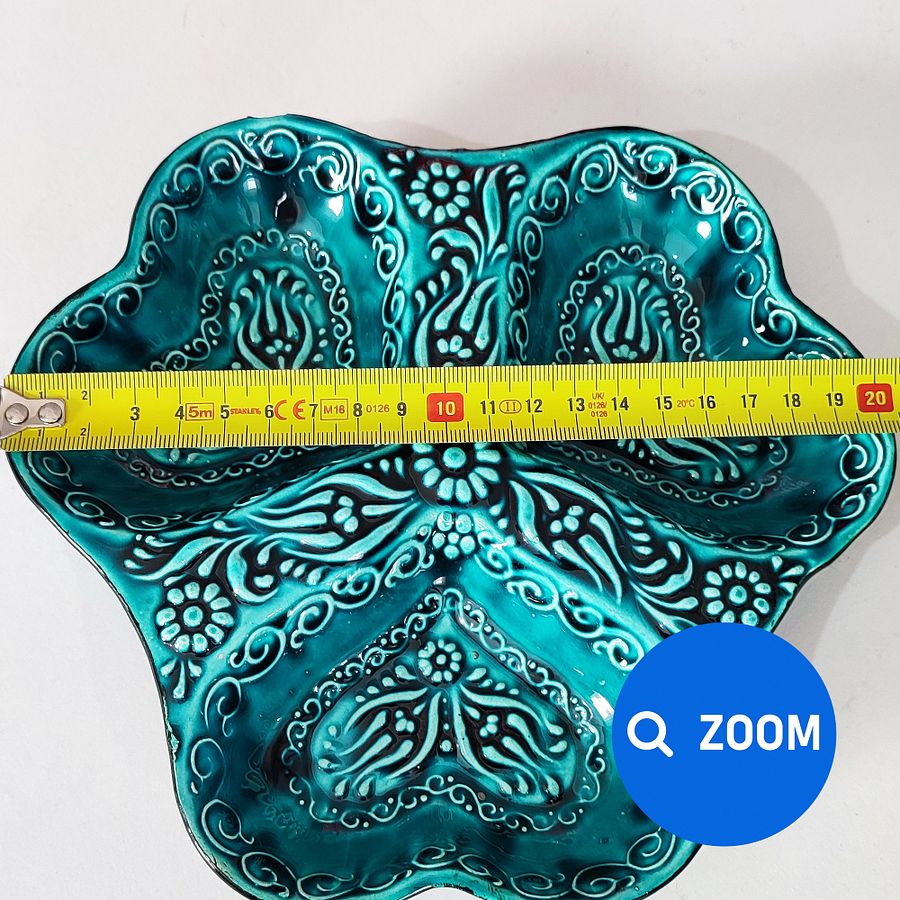 Ceramic snack dish (hearts) — handmade pottery product image (8)