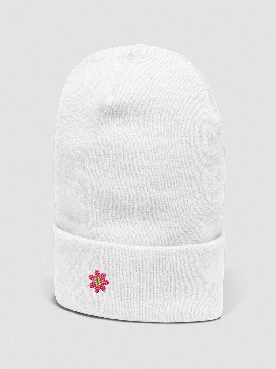 White Flower Embroidery Beanie product image (2)