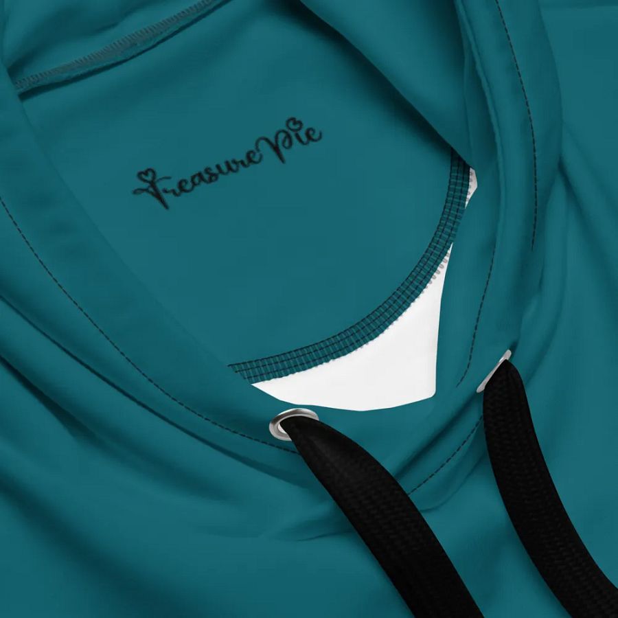 Plain Teal Blue True Summer Unisex Recycled Polyester Heavyweight Premium Hoodie by Treasure Pie product image (7)