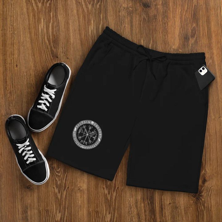 Nordische Runen | Weisser Vegvísir | Fleece Shorts product image (1)