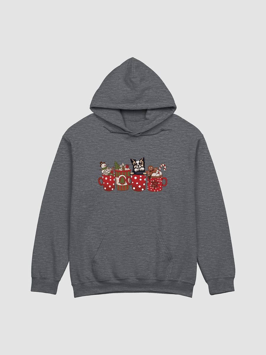 Cute Longhaired Chihuahua(2) in a Christmas Cup Hooded Sweatshirt | Funny Christmas Pup in a Cup product image (4)